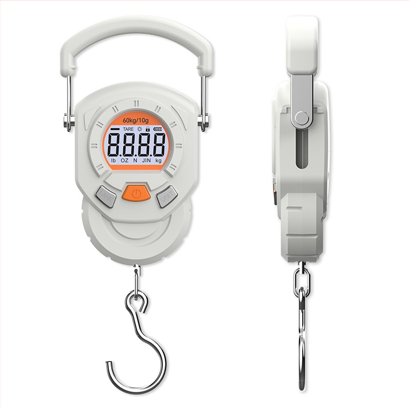 Weiheng WH-A36 60 кг везна с кука – електронна цифрова везна за дома и пазаруване (Модел WH-A36, диапазон 60 кг, електронно измерване, захранване от батерия или презареждаща)