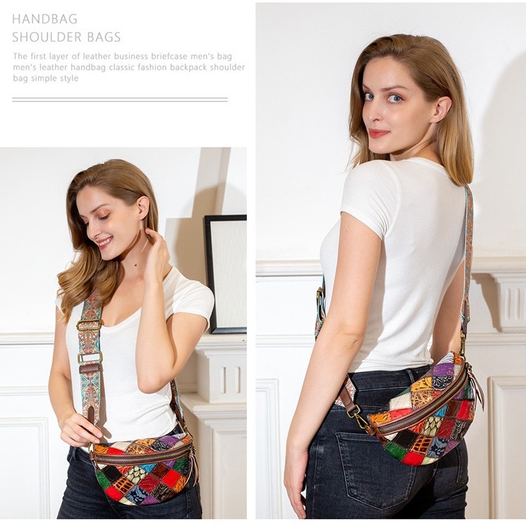 Geantă crossbody în formă de scoică, piele de vită din primul strat, stil național literatură și artă, închidere cu fermoar, căptușeală de înaltă calitate
