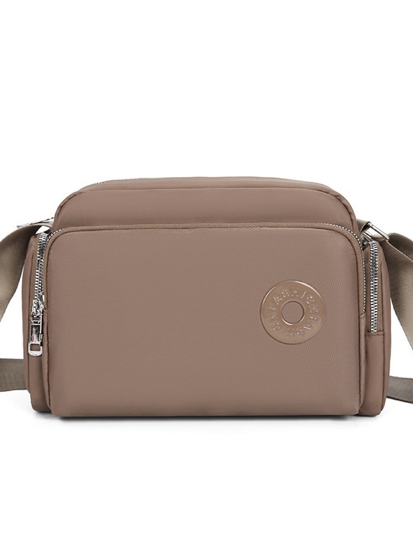 Dámska nylonová taška cez rameno s viacerými priečinkami, veľká kapacita, zips, polyesterová podšívka