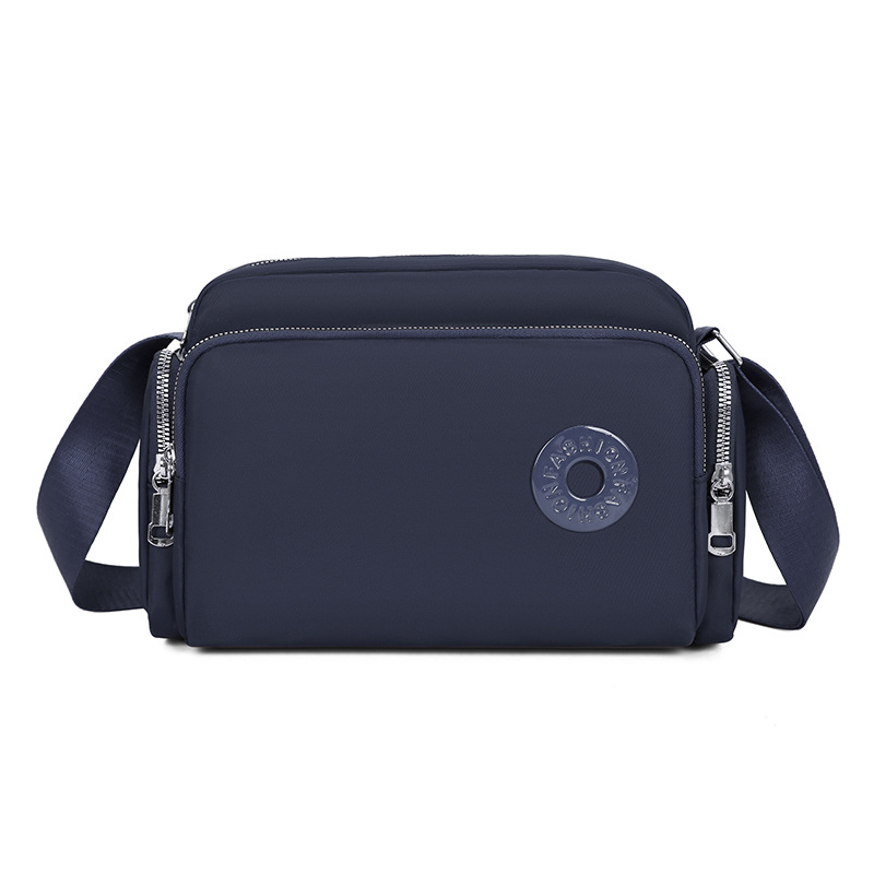 Dámska nylonová taška cez rameno s viacerými priečinkami, veľká kapacita, zips, polyesterová podšívka