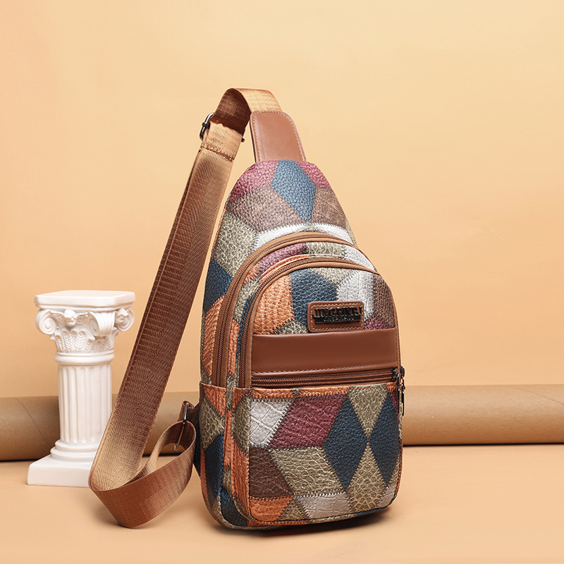PU crossbody somiņa, Ice Charm, unisex stils, rāvējslēdzēja aizvērums, pavasaris 2025