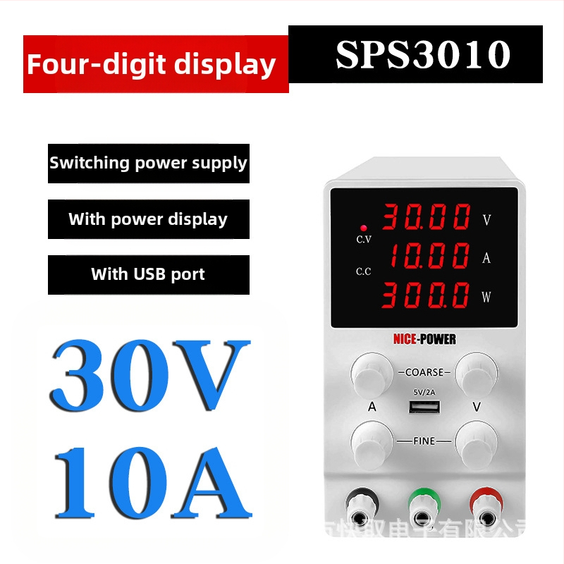 Állítható DC-szabályozott tápegység SPS3010 laptop javításához, 30V 10A, kapcsoló típusú, NICE-POWER