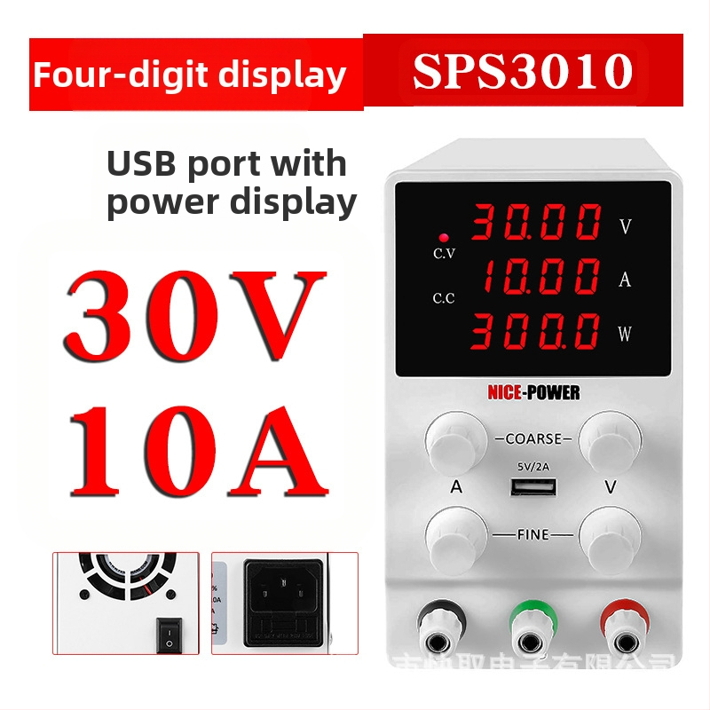 Állítható DC-szabályozott tápegység SPS3010 laptop javításához, 30V 10A, kapcsoló típusú, NICE-POWER