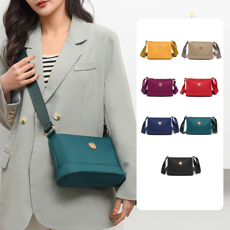 Női crossbody válltáska, kis négyzet alakú Oxford anyagból, városi stílus, cipzárral, telefontartó, ID- és kameratartó zsebbel