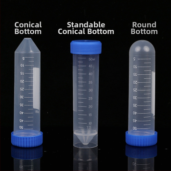 Σωληνάριο φυγοκέντρωσης με διαβαθμισμένη κλίμακα, από πλαστικό, διαφανές, με βιδωτό καπάκι, αναλώσιμο