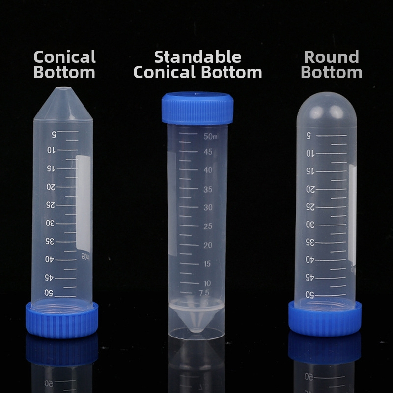 Центрифужна тръба с градуирана скала, прозрачна пластмаса, с винтов капак, за еднократна употреба