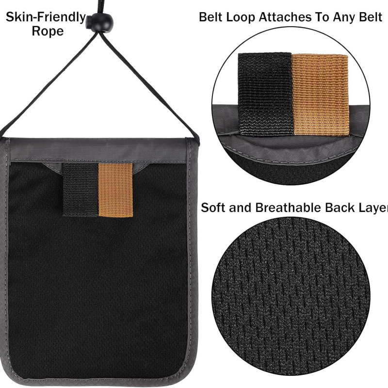 RFID aizsargāta pases maciņa ar crossbody siksnu, audums, brīvā laika ceļošana, pavasaris 2025