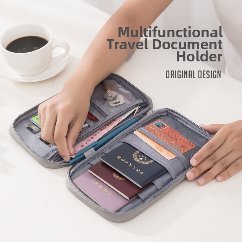 Nešiojama kelioninė pasų ir kortelių dėžutė - Oxford audinys, vieno tono dizainas, modelis 9, poliesterio pamušalas, Bao ying prekė