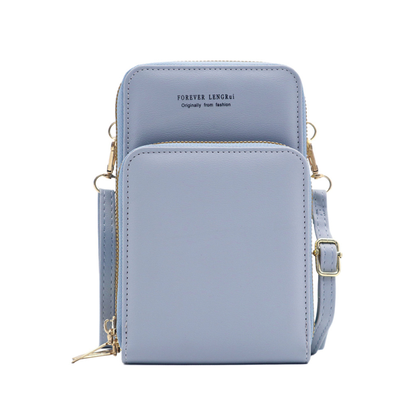 Презрамкова чанта, PU кожа, уличен стил, вертикална квадратна форма, ципно затваряне, вътрешен цип джоб и джоб за телефон, канвасова подплата