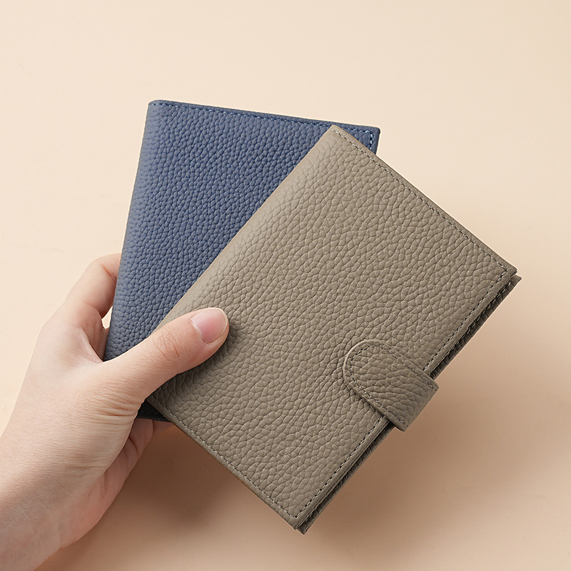 RFID paso dėklas, ultra plona tikra oda, pirmojo sluoksnio galvijų oda, daugiafunkcinė piniginė pasams ir bilietams