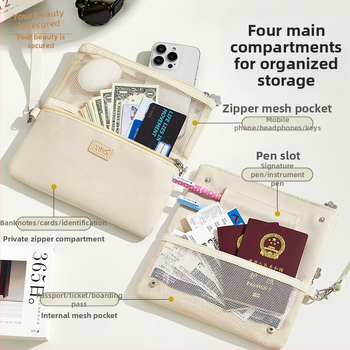 Многофункционална чанта за паспорт и документи - организатор за карти за самоличност и билети, модел A012, плат, офсетен печат