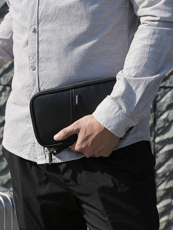 QISE nailoniniai pasų ir dokumentų laikiklis, verslo kelionėms, atsparus vandeniui, apsauga nuo vagių, išplėstinis, nailoninė įdėklė, Žiemos 2023 leidimas