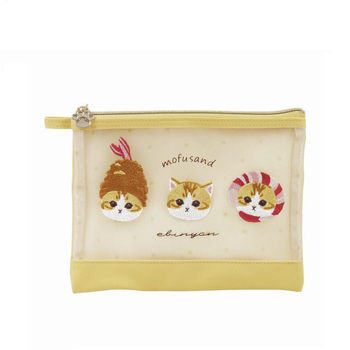 Τσάντα αποθήκευσης από νάιλον και δίχτυ, πολυλειτουργική, στυλ καρτούν γλυκό και διασκεδαστικό, για γραφική ύλη, μικροαντικείμενα και κάρτες