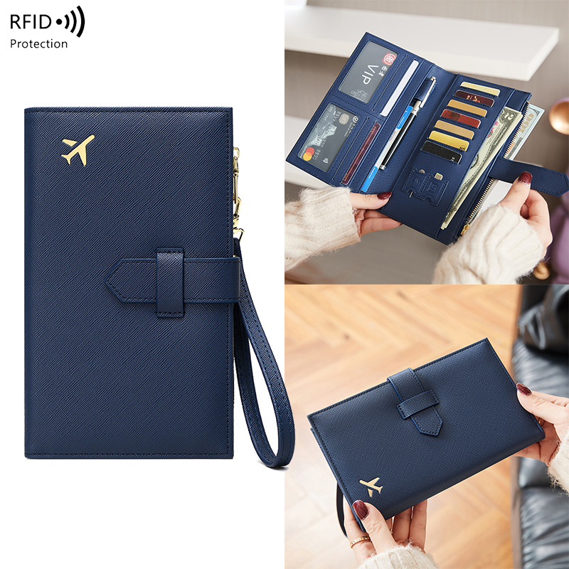 Ilgas paso dėklas su RFID apsauga, anti-magnetinis, įbrėžimams atsparus, PU medžiaga, universalus