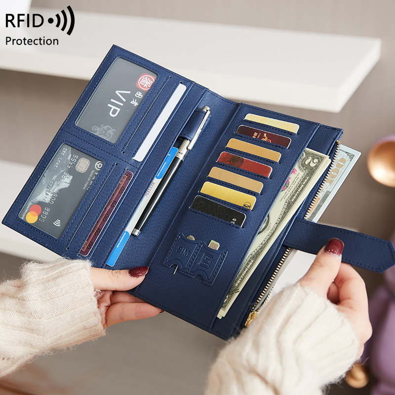 Ilgas paso dėklas su RFID apsauga, anti-magnetinis, įbrėžimams atsparus, PU medžiaga, universalus