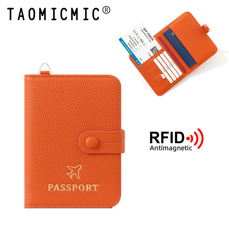 Sievietes pases maciņš ar RFID aizsardzību un kakla siksnu | Materiāls PU, ģeometrisks raksts, poliestera oderējums