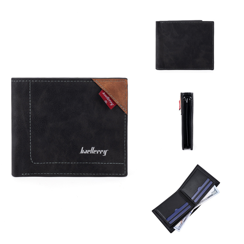 Baellerry RFID къс мъжки портфейл - ултралек, бифолд, множество отделения за карти, защита срещу кражба