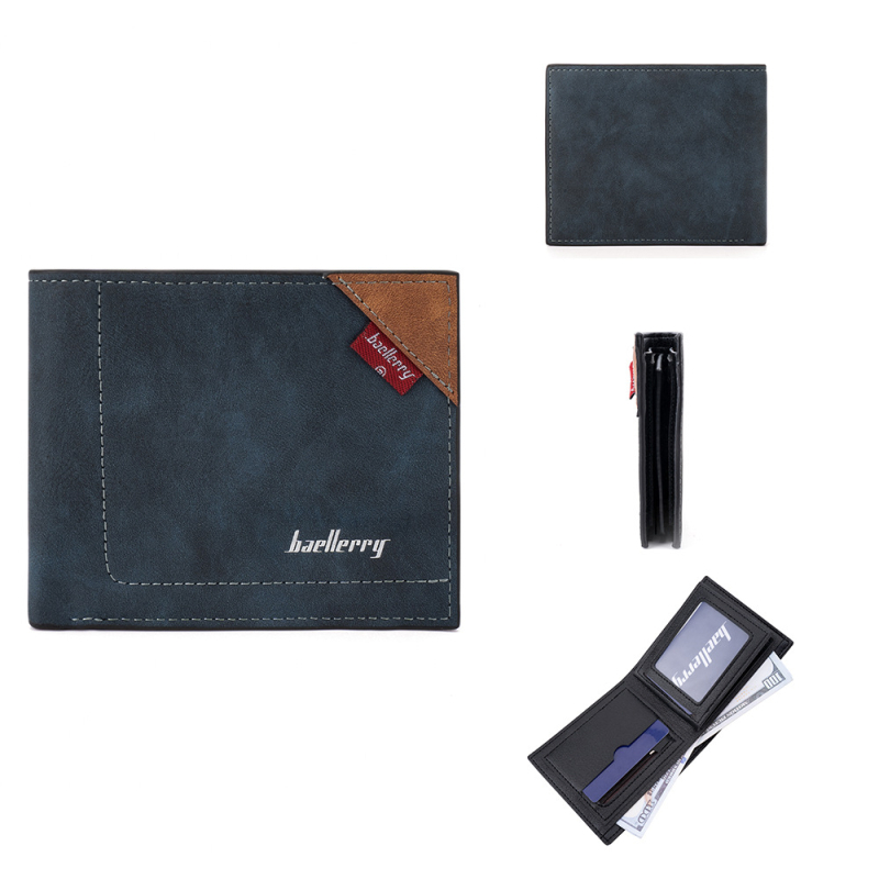 Baellerry RFID къс мъжки портфейл - ултралек, бифолд, множество отделения за карти, защита срещу кражба