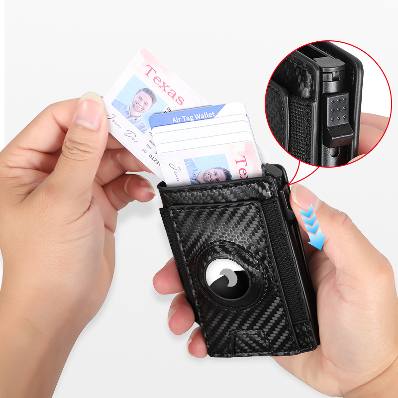 K-Rong PU odinis kortelių laikiklis su keliomis kišenėmis, magnetiniais ir metaliniais kortelių skyreliais, anti-magnetinė apsauga, miesto stilius