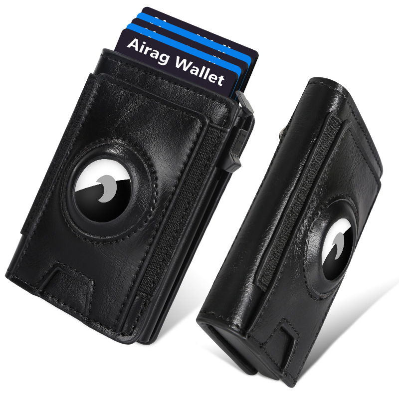 K-Rong PU odinis kortelių laikiklis su keliomis kišenėmis, magnetiniais ir metaliniais kortelių skyreliais, anti-magnetinė apsauga, miesto stilius