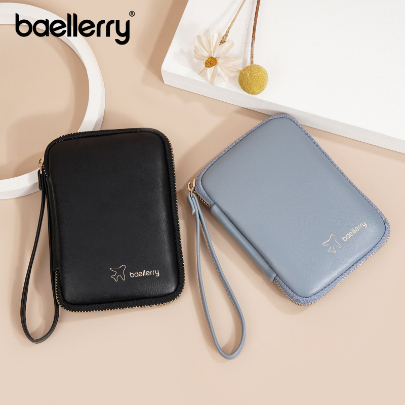 Baellerry passbook laikiklis, anti-theft dizainas, PU medžiaga, poliesterio įdaila, universalus