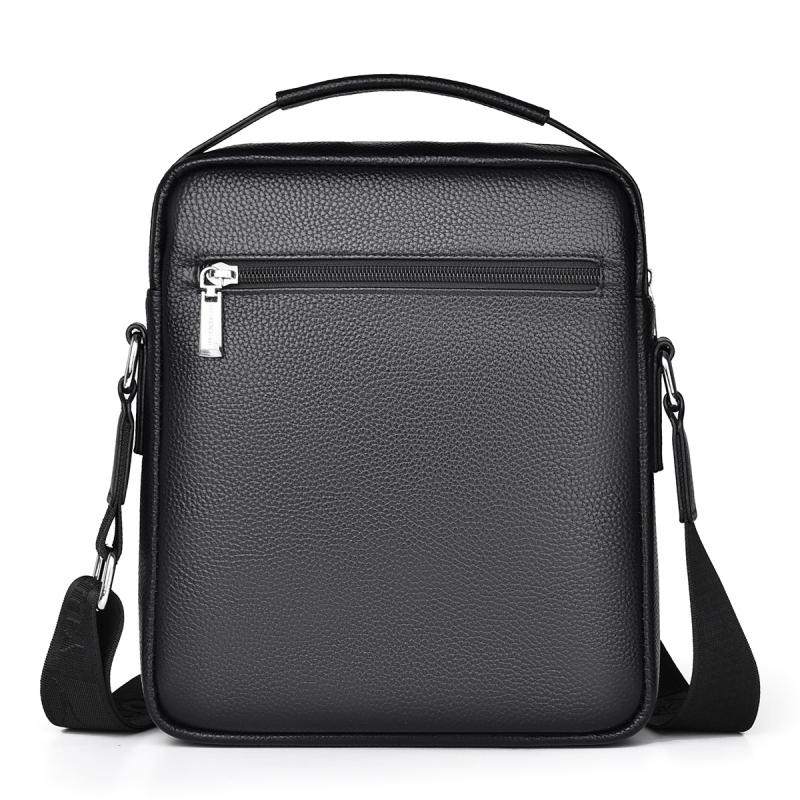 Férfi válltáska valódi bőrből, első réteg marhabőrből, kopásálló, poliészter bélés