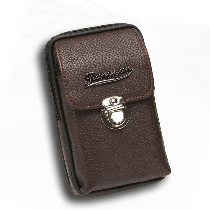 Vyrinė juostos telefono krepšys iš PU odos, užrakinimas, vertikalus kvadrato formos, modelis A821, ženklas YIXUAN