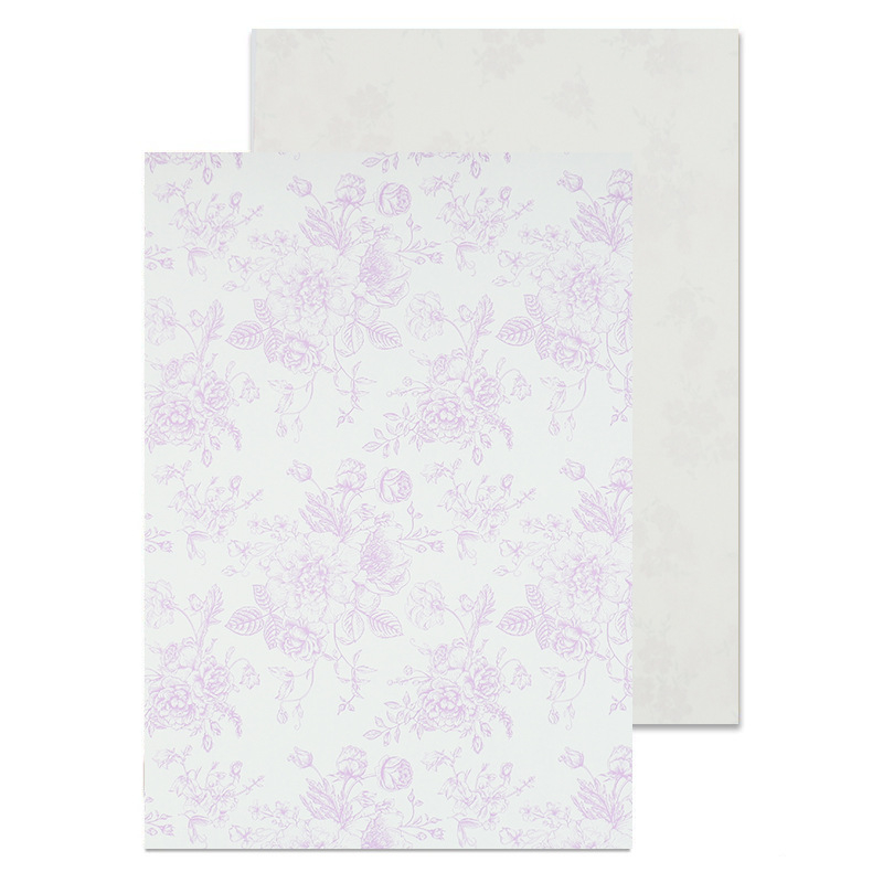 Dāvanu iepakojuma papīrs ar ziedu rakstu uz kraftpapīra, tintes druka, 10 loksnes