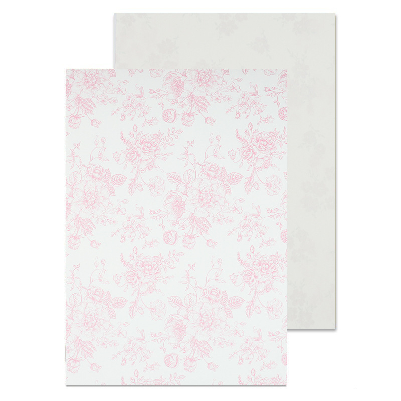 Dāvanu iepakojuma papīrs ar ziedu rakstu uz kraftpapīra, tintes druka, 10 loksnes