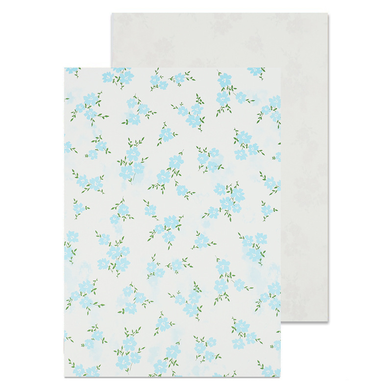 Dāvanu iepakojuma papīrs ar ziedu rakstu uz kraftpapīra, tintes druka, 10 loksnes