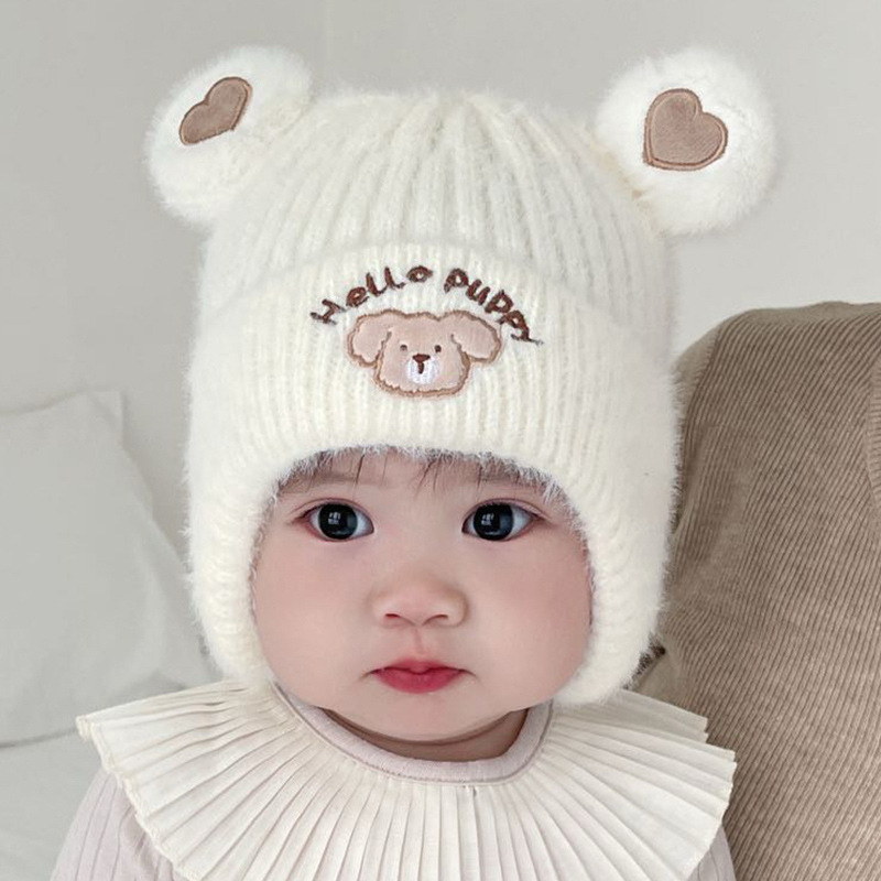 Ausu aizsardzības cepure zīdaiņiem - mīļa multfilmas stila, kupolveidīga augšdaļa, īss malas, četras sezonas