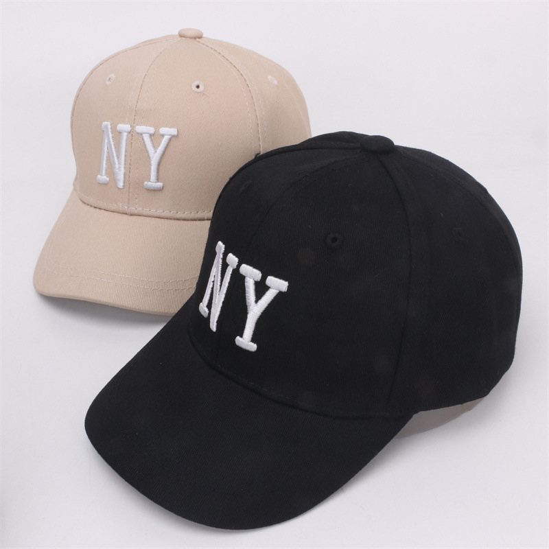 Bērnu beisbola cepure ar NYC izšuvumu, izliektā maliņa, saules aizsardzība, kokvilnas un poliestera maisījums, vecuma grupa 2–10 gadi