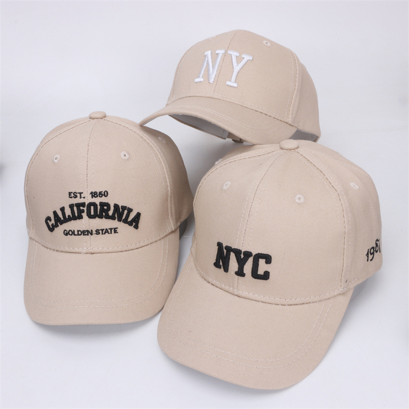 Bērnu beisbola cepure ar NYC izšuvumu, izliektā maliņa, saules aizsardzība, kokvilnas un poliestera maisījums, vecuma grupa 2–10 gadi