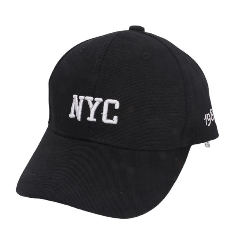 Bērnu beisbola cepure ar NYC izšuvumu, izliektā maliņa, saules aizsardzība, kokvilnas un poliestera maisījums, vecuma grupa 2–10 gadi