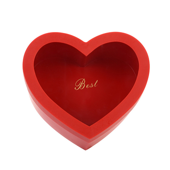 Širdies formos gėlių dovanos dėžutė su dviem skyreliais ir skaidriu langu, iš plastiko, su šilumos įspaudu, tolerancija ±5 mm