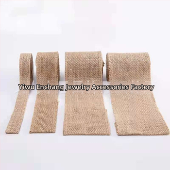 Enchang burlap ruļļa un jutas auduma lentes ar konopju auklu DIY Ziemassvētku rokdarbiem