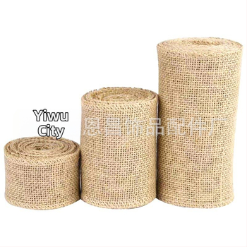 Enchang burlap ruļļa un jutas auduma lentes ar konopju auklu DIY Ziemassvētku rokdarbiem