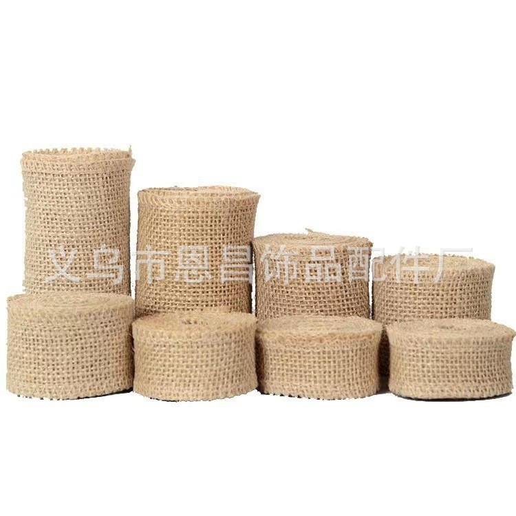 Enchang burlap ruļļa un jutas auduma lentes ar konopju auklu DIY Ziemassvētku rokdarbiem