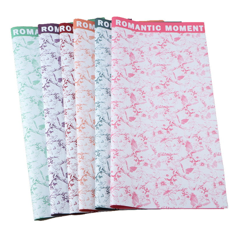 Gėlių įvyniojimo popierius, drugelių puokštės raštas, BOPP medžiaga, 20 lapų pakuotėje