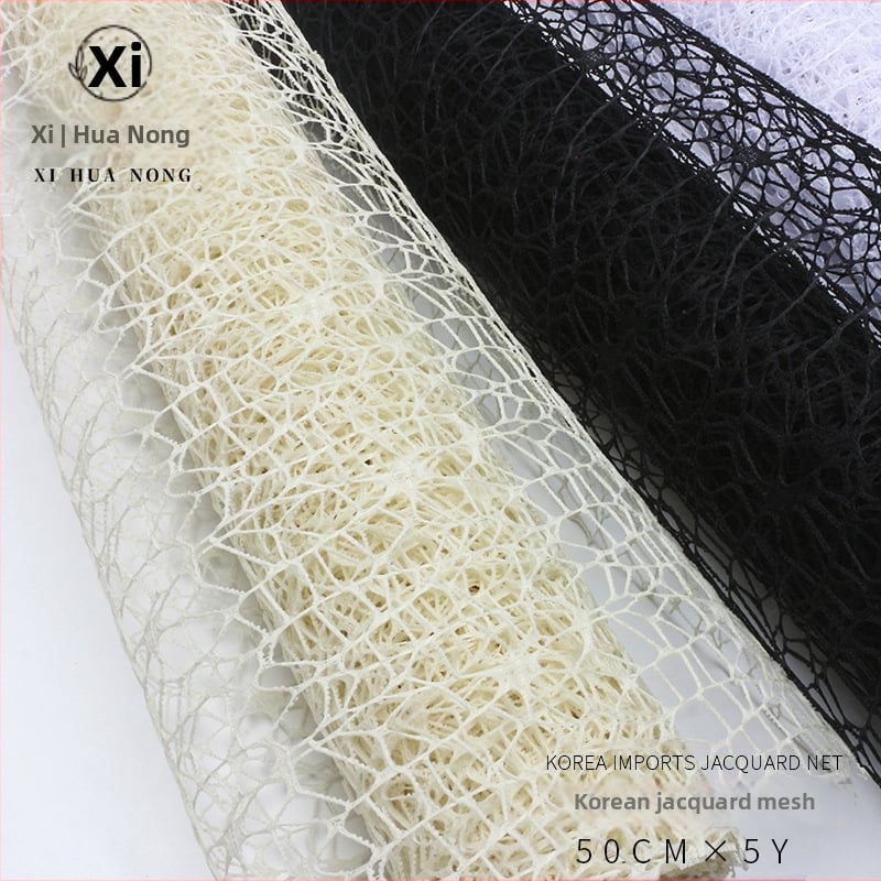 Gauze Jacquard tīkls ziedu iesaiņošanai — Xi Hua Nong zīmols — Materiāls: marle; Izcelsme: Yiwu, Ķīna; Ražošana: Plastmasa; Autorizētie privātie zīmoli: Jā