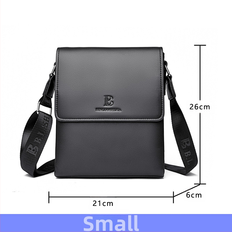 Мъжка чанта през рамо, PU кожа, бизнес стил, водоустойчива и износоустойчива, подплата от полиестер