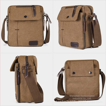 Мъжка кросбоди чанта: Oxford плат, вертикална квадратна форма, цип за затваряне, вътрешни джобове за телефон и идентификационна карта, джоб с цип, една презрамка, износоустойчива.