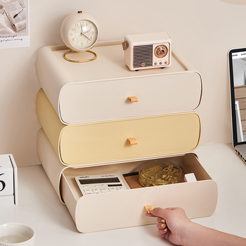 Momo life Íróasztali fiókos tárolóboxz | Plastic, modern minimalista stílus, nyomtatott logó, testreszabás