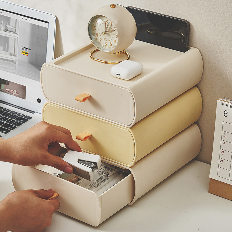 Momo life stalinis dėklas su stalčiu – plastikas, modernus minimalistinis stilius, spausdintas logotipas, pritaikymas