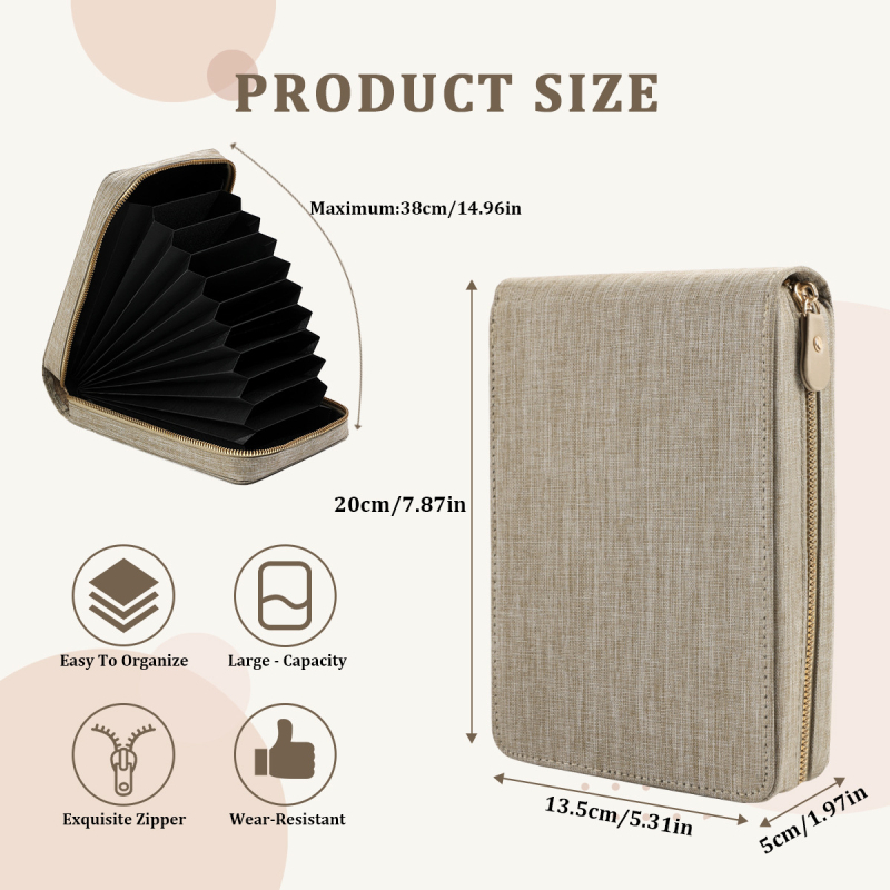 Чанта за съхранение на кръгови игли за плетене, стил чанти за ръчно плетене, оксфордска тъкан, прост дизайн, 50 броя в опаковка