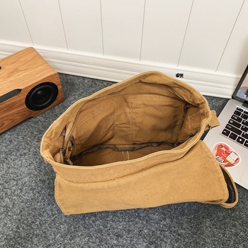 Платнена чанта през рамо за ученици, ретро стил, кръстосана чанта, хоризонтално квадратна форма, цип