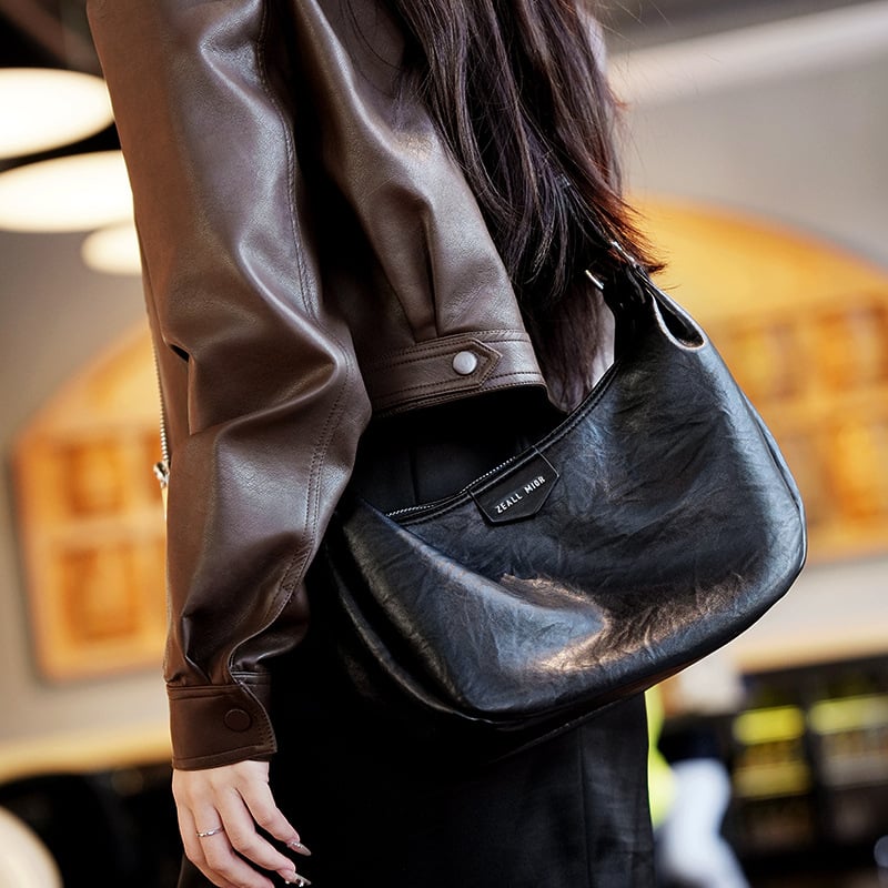 Golanda Dumpling Táska – PU, városi egyszerű stílus, keresztpántos, mindennapi használatra, cipzár és belső zsebek