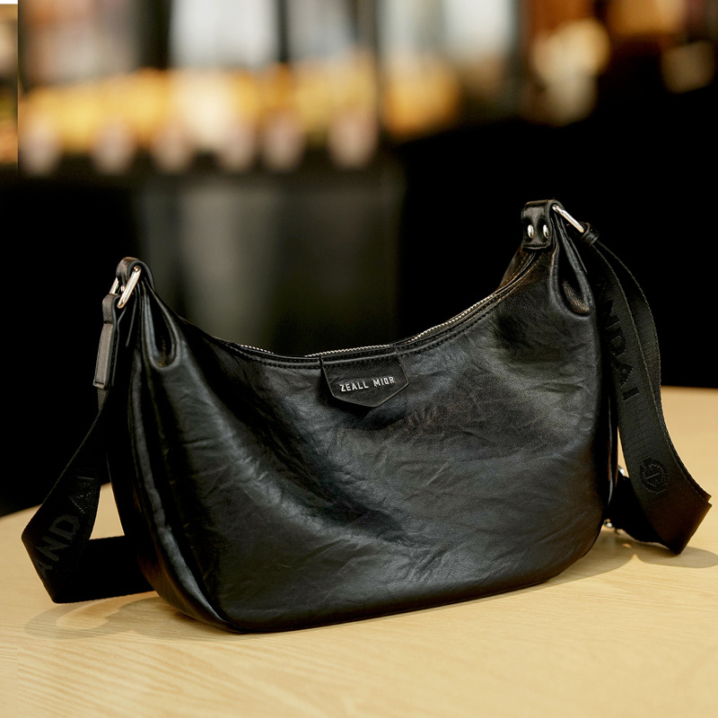 Golanda Dumpling Táska – PU, városi egyszerű stílus, keresztpántos, mindennapi használatra, cipzár és belső zsebek