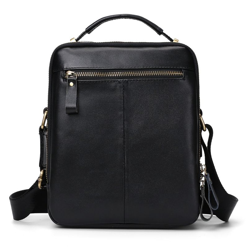 MaDonNo férfi keresztpántos táska, valódi bőr, modell 6028, egyszínű, 9 hüvelykes laptophoz, poliészter bélés