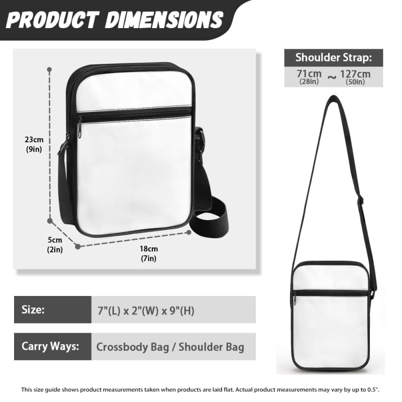 Geantă crossbody pentru bărbați, stil urban minimalist, poliester, model personalizat după desene, căptușeală poliester